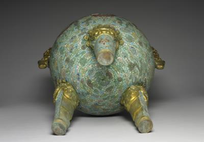 图片[3]-Copper ding-shaped incense burner in cloisonne enamels, Qing dynasty (1644-1911)-China Archive